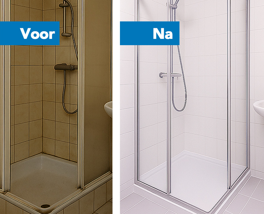 Badkamertegels verven: Voor en na